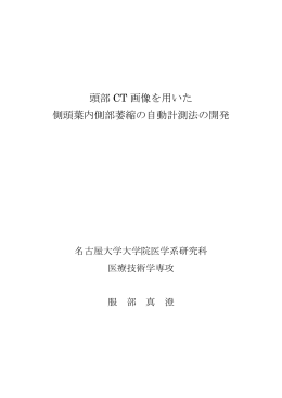 頭部 CT 画像を用いた 側頭葉内側部萎縮の自動計測法の