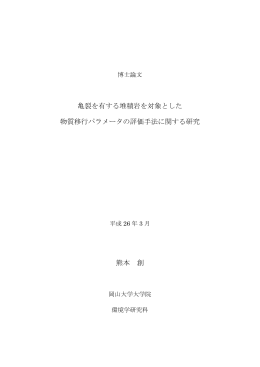 亀裂を有する堆積岩を対象とした 物質移行パラメータの評価手法
