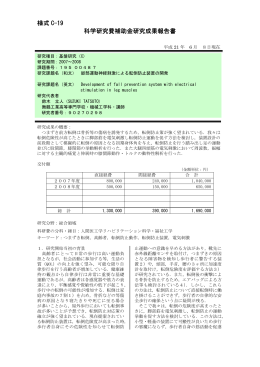 様式 C-19 科学研究費補助金研究成果報告書 - KAKEN