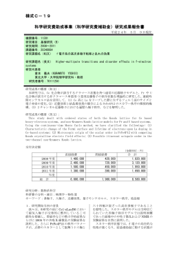 研究成果報告書 - KAKEN - 科学研究費助成事業データベース