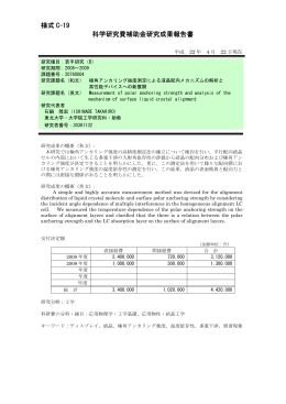 様式 C-19 科学研究費補助金研究成果報告書 - KAKEN