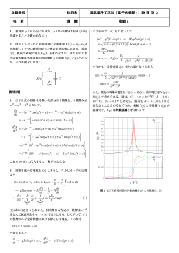 学籍番号 科目名 電気電子工学科（電子光情報）： 物 理 学 2 名 前 課 題