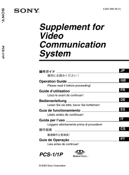 Supplement for Video Communication System