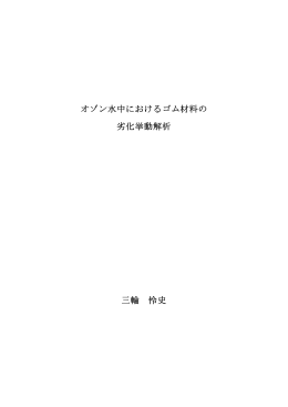 オゾン水中におけるゴム材料の 劣化挙動解析 三輪 怜史