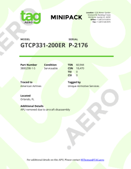 MINIPACK GTCP331-200ER P-2176