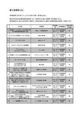 新工法採用リスト【平成25年5月現在】はこちらを参照してください。
