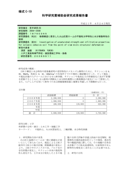 様式 C-19 科学研究費補助金研究成果報告書 - KAKEN