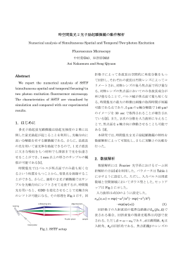 時空間集光 2 光子励起顕微鏡の動作解析 Numerical analysis of