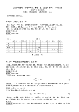 採点基準、解答例