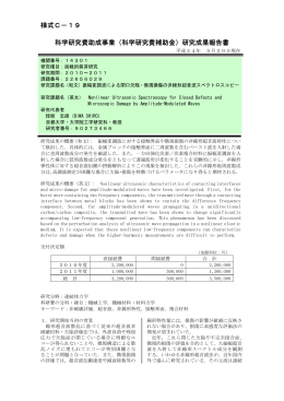 研究成果報告書 - KAKEN - 科学研究費助成事業データベース