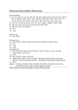 Detected Interstellar Molecules