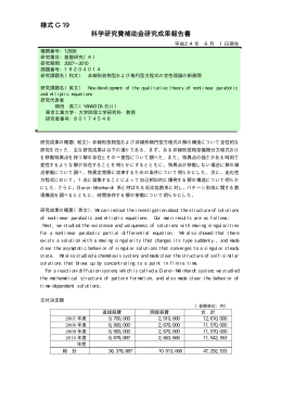 様式 C-19 科学研究費補助金研究成果報告書 - KAKEN