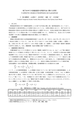 地下水中での脱窒速度の評価手法に関する研究 A
