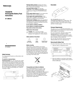TDS3BATB Rechargeable Battery Pack Instructions - TRS