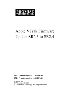 Apple VTrak Firmware Update SR2.3 to SR2.4