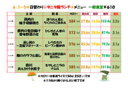 6/1～5  日替わり  タニタ風ランチ  メニュー 一般食堂￥610