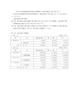 平成 26 年度新潟県市町村総合事務組合一般会計補正予算（第 1 号