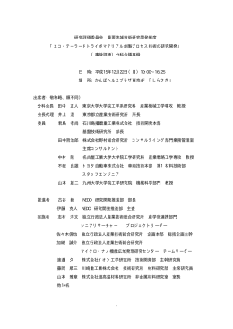 議事録 - 新エネルギー・産業技術総合開発機構