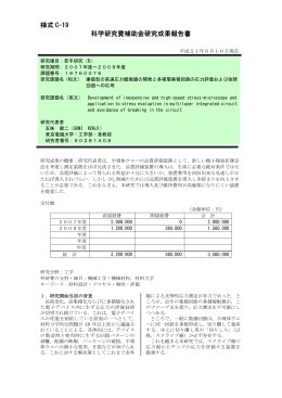 様式 C-19 科学研究費補助金研究成果報告書