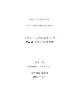 プラント入力に注目した PWM 制御信号の生成