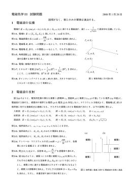 電磁気学III 試験問題 1 電磁波の伝播 2 電磁波の反射
