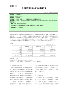 様式 C-19 科学研究費補助金研究成果報告書