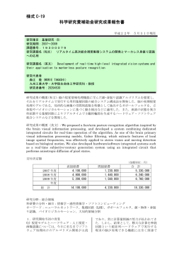 様式 C-19 科学研究費補助金研究成果報告書 - KAKEN