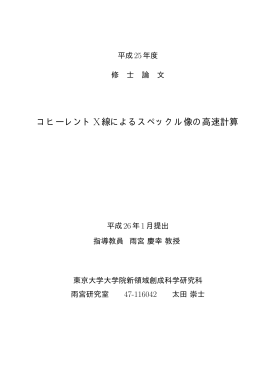 コヒーレントX線によるスペックル像の高速計算