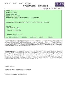 PDF - KAKEN - 科学研究費助成事業データベース