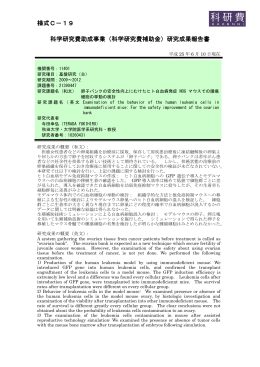 研究成果報告書 - KAKEN - 科学研究費助成事業データベース