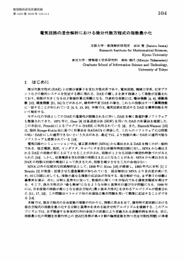 電気回路の混合解析における微分代数方程式の指数最小化 Graduate