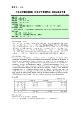 研究成果報告書 - KAKEN - 科学研究費助成事業データベース
