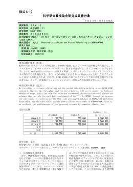 様式 C-19 科学研究費補助金研究成果報告書 - KAKEN