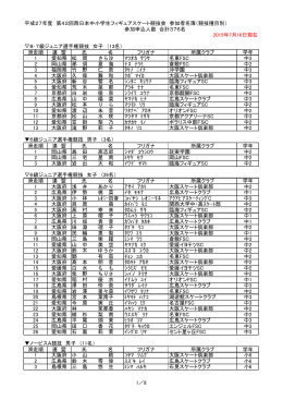 平成27年度 第42回西日本中小学生フィギュアスケート競技会 参加者
