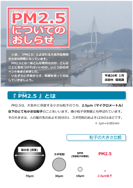 PM2.5は、大気中に浮遊する小さな粒子のうち、2.5μm（マイクロ