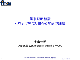薬事戦略相談 これまでの取り組みと今後の課題