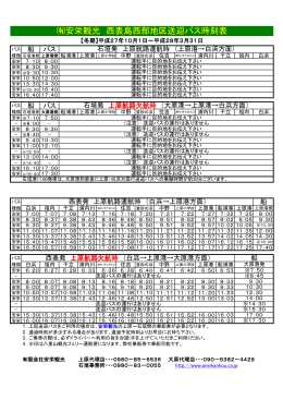 安栄観光 西表島西部地区送迎バス時刻表