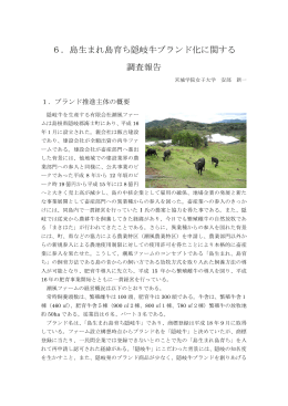 6．島生まれ島育ち隠岐牛ブランド化に関する調査報告