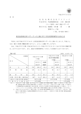 東京証券取引所マザーズへの上場に伴う当社決算情報等のお知らせ