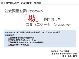 社会課題を解決するための 「場」を活用した コミュニケーションのありかた