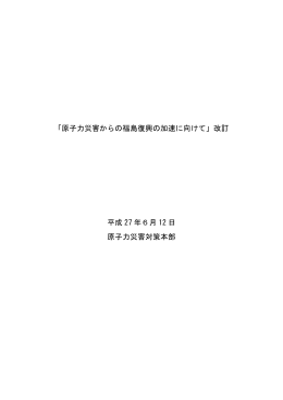 「原子力災害からの福島復興の加速に向けて」改訂 平成