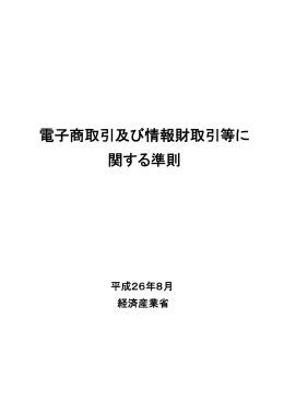 電子商取引及び情報財取引等に 関する準則