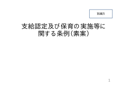 支給認定及び保育の実施等に 関する条例（素案）