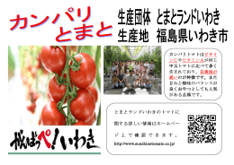 とまとランドいわきのトマトに 関する詳しい情報はホームペー ジ 上 で 確