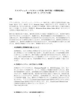 ドメスティック・バイオレンス行為（DV行為）の関係法規に 関するリポート