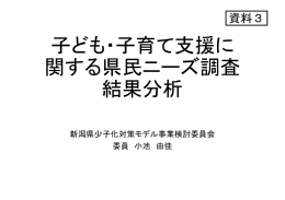 子ども・子育て支援に 関する県民ニーズ調査 結果分析