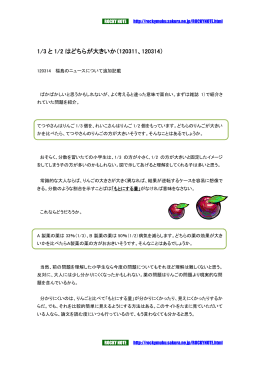 1/3 と 1/2 はどちらが大きいか（120311、120314）