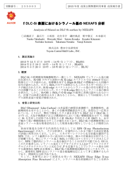 fDLC-Si 表面におけるシラノール基の NEXAFS 分析