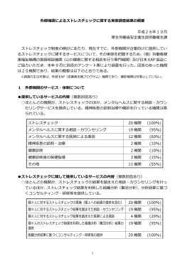 外部機関によるストレスチェックに関する実態調査結果の