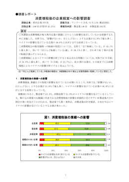 消費増税後の企業経営への影響調査